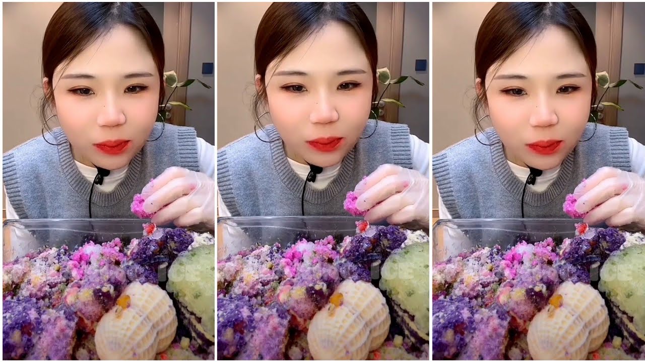 ASMR-видео: поедание льда с сухим молоком и маракуйей