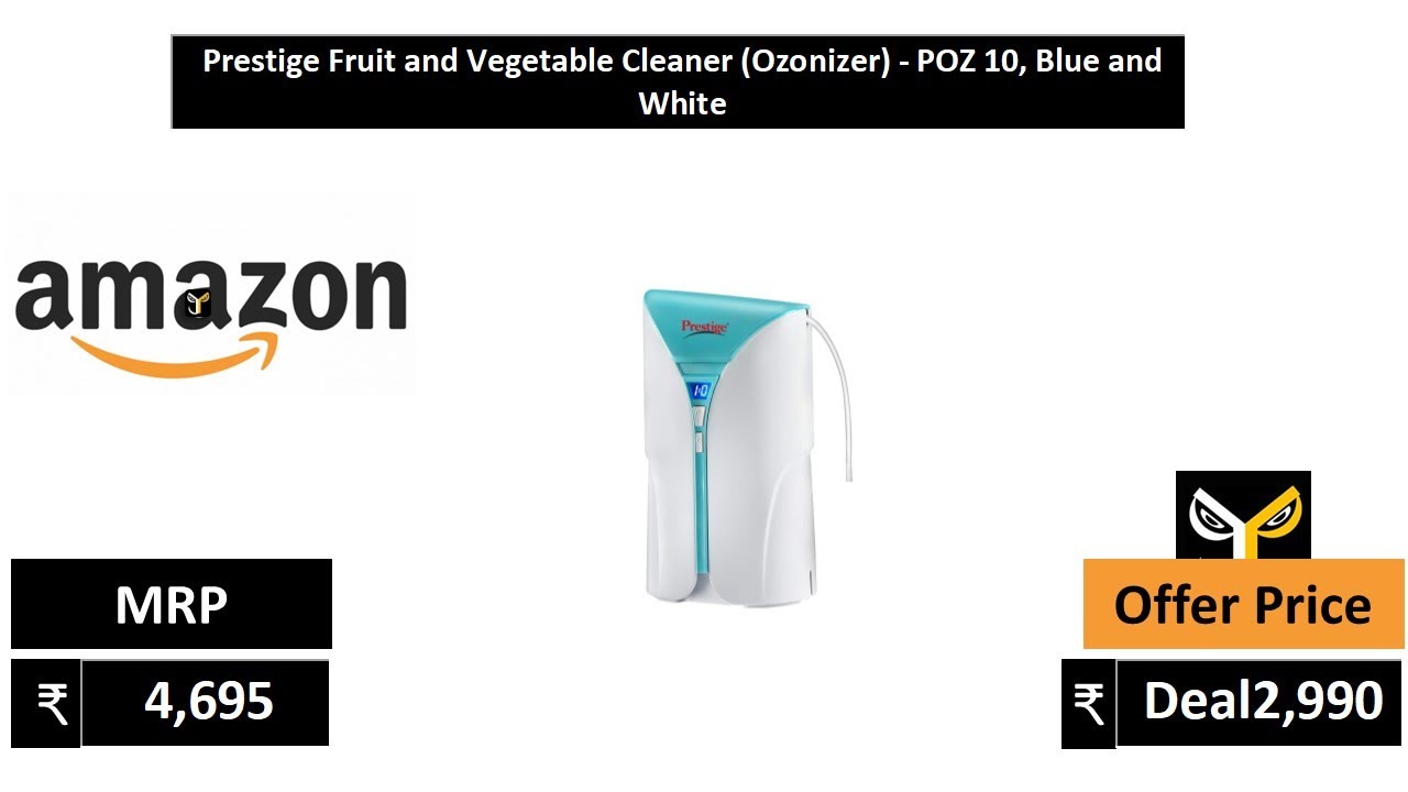 Prestige Fruit and Vegetable Cleaner Ozonizer POZ 10, Blue and White