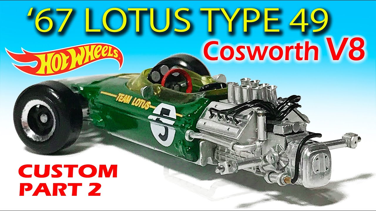 〈ミニカー改造〉ホットウィール  Custom Hot Wheels  '67 LOTUS TYPE 49 Part 2: Create the Ford Cosworth DFV Engine V8