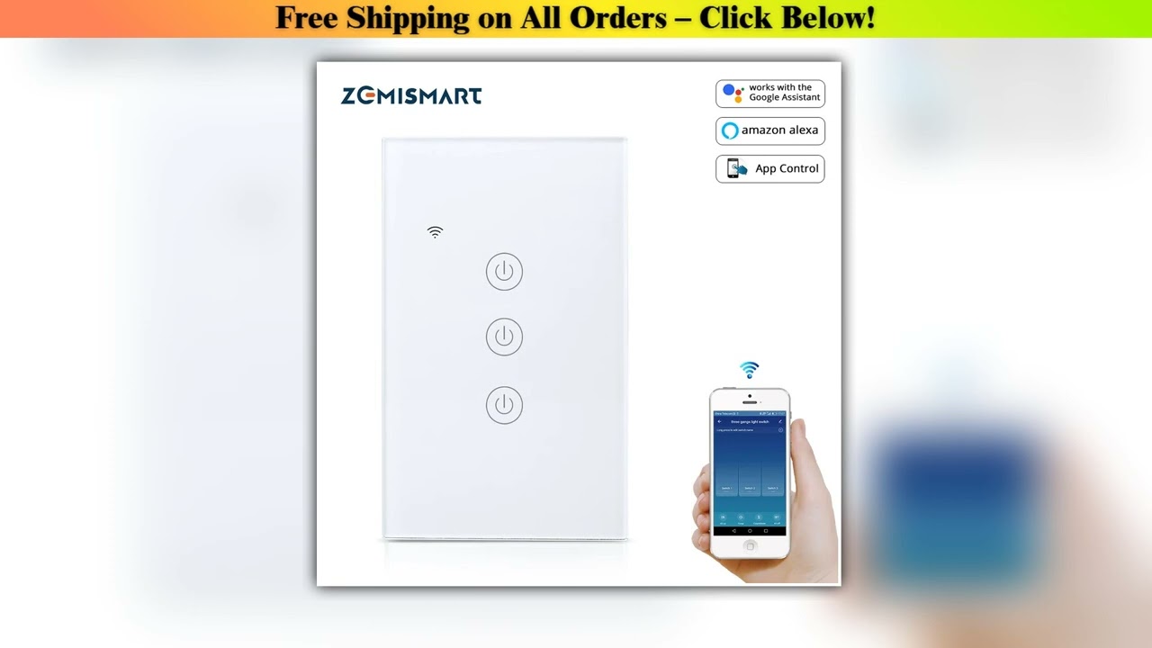 Zemismart US WiFi Light Switch Neutral Optional Wire 1 2 3 Gang Alexa Google Home Assistant Smart