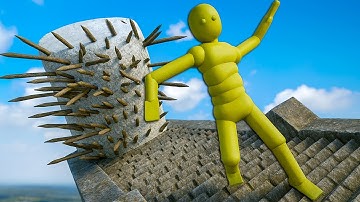 Ramp Ragdoll Test – Euphoria Physics FALL Into Spikes! Extreme Impact Fails Compilation