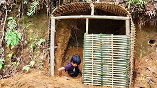 Building complete and warm Survival Shelter, minimal facilities, NO FOOD | Free Bushcraft