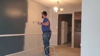 Paint Spraying Primer on Wall #housepainting #contractor #oddlysatisfying #satisfying #paintsprayer
