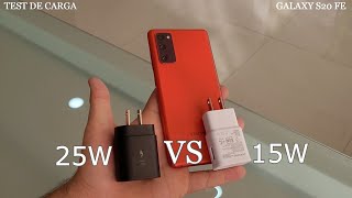 Galaxy S20 FE | Test de carga 15W vs 25W