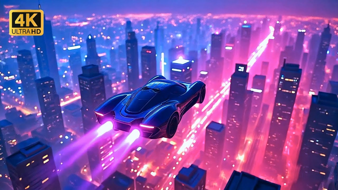 Neon Streets — Retro Synth Voyager Night Flight 4K