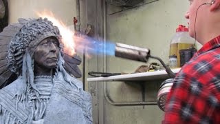 The Protector   Coloring the first copy of this bronze today