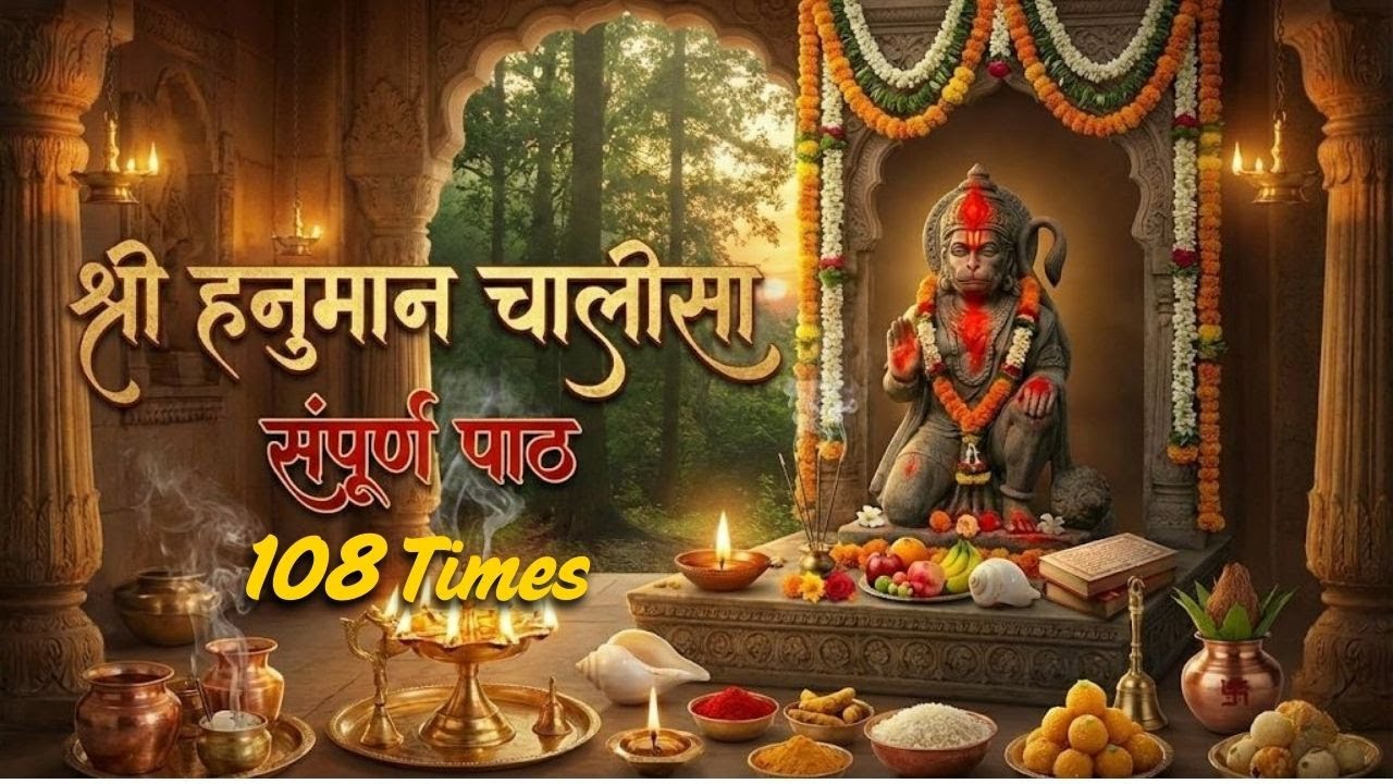 Hanuman Chalisa 108 Times हनुमान चालीसा 108 बार पाठ हर बाधा को दूर करें भय और नकारात्मकता से मुक्ति