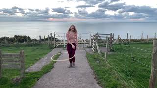 Hooping At Sunset On The English Cliffs