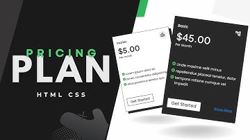 Create responsive Pricing Plans UI using HTML CSS