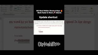 MS Word Hidden Shortcut Keys 🔥 Work Faster in Word 🚀 #shorts #msword #shortviral#computereducation