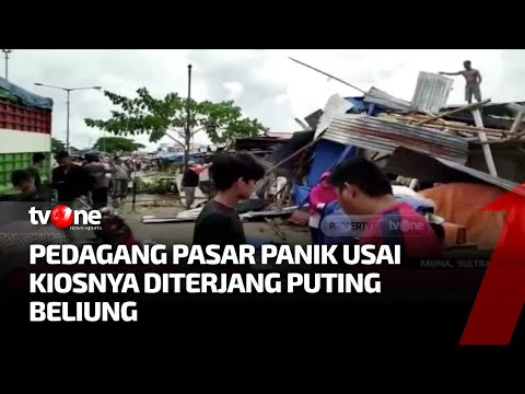 Detik-Detik Puting Beliung Terjang 15 Kios hingga Porak poranda Terekam Kamera | Kabar Utama tvOne