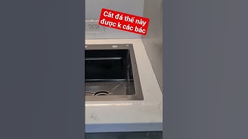 Chậu rửa được lắp hạ bậc trên mặt bàn bếp. 0904734656 #beptunglam #vicostone #konox