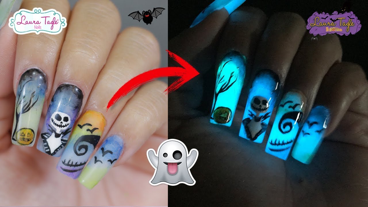 Uñas con BRILLO Propio. Halloween #RecrealoLauraTagle - thptnganamst.edu.vn