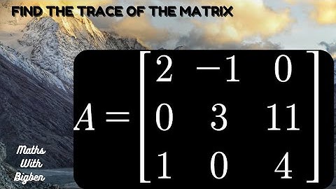 The Trace of a Matrix ✍️🎓