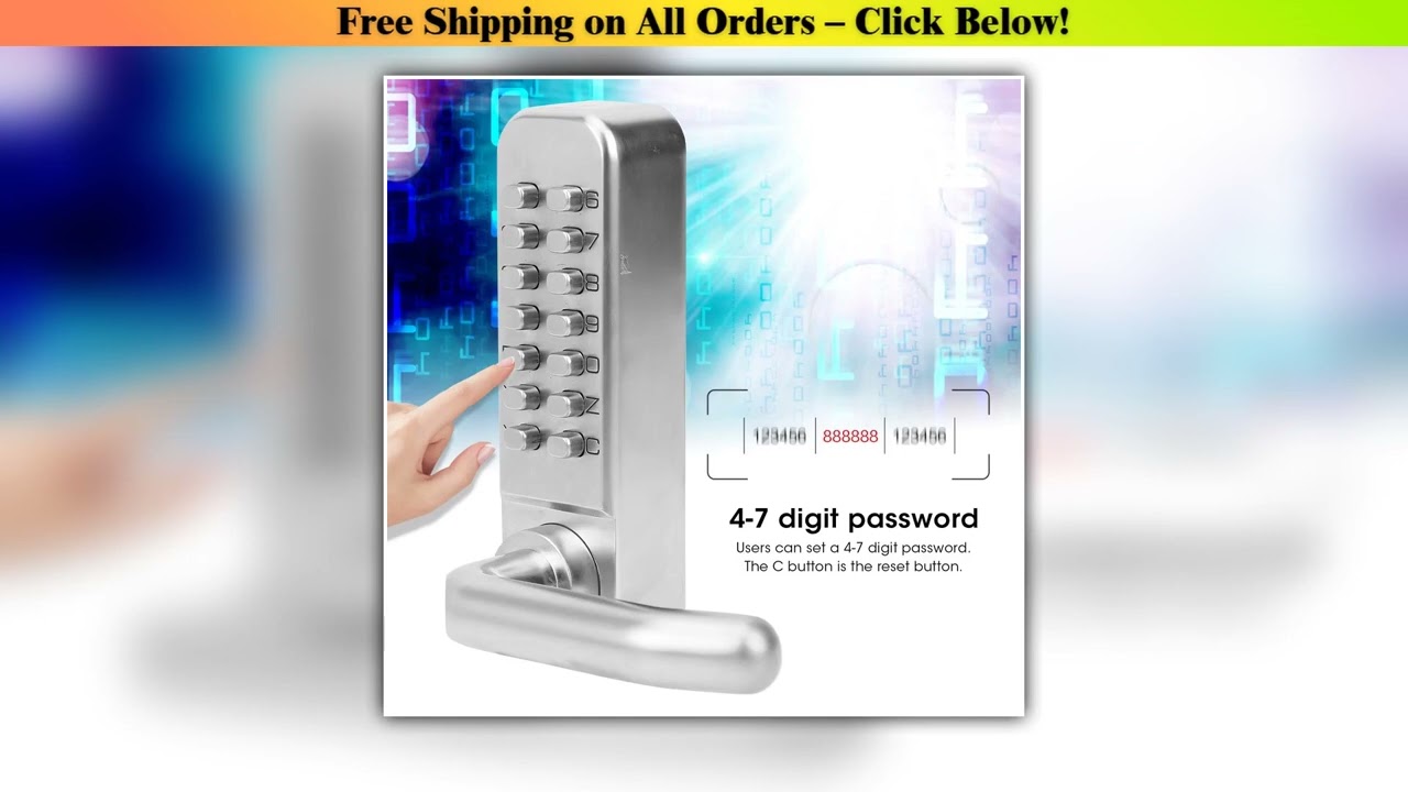 Home Security Device Keyless Entry Smart Mechanical Door Lock Digital Password Entry Non'Power