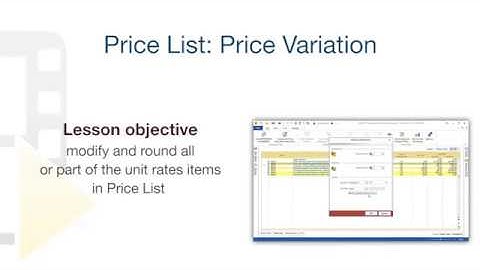 PriMus Tutorial - Price List: Rate Variation - ACCA software
