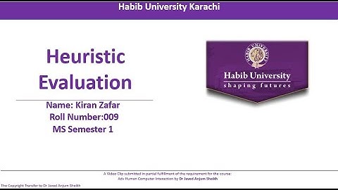 Habib University: Heuristic Evaluation based on Nielsen’s Principles