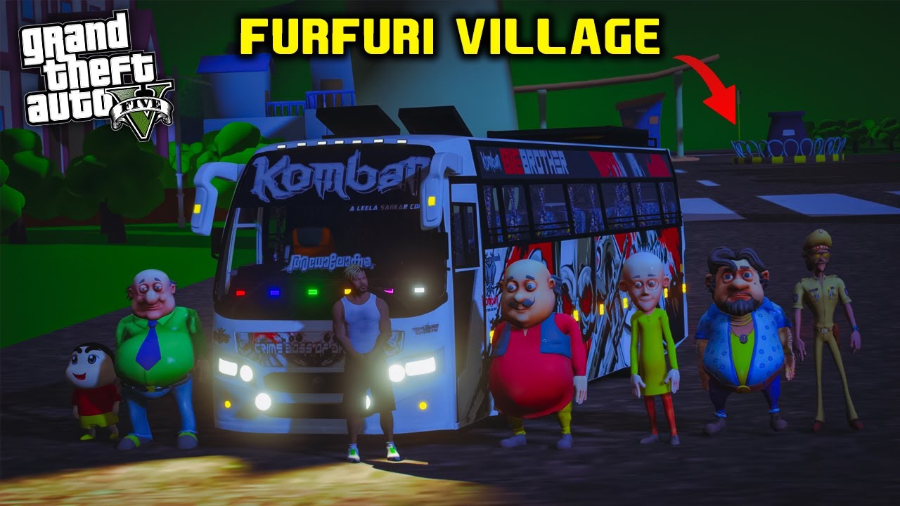 Gta 5: Franklin & Shinchan Surprise Visit Furfuri Village Komban Bus In Gta5.!As Gaming Malayalam
