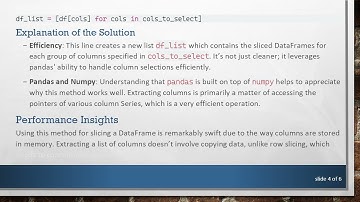 Efficiently Slice a pandas DataFrame Using Lists of Columns