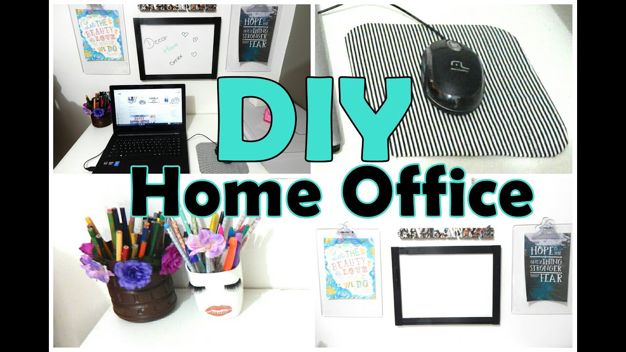 6 DIY Home Office Decor ♡ Decore sua Escrivaninha - YouTube