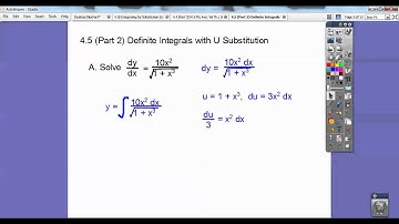 Definite Integrals with U Substitution Section 4.5 (Part 2)