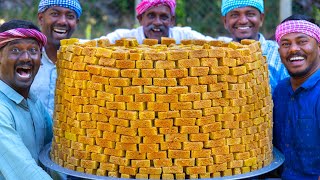 1000 MYSORE PAK | Traditional Mysore Pak Recipe Cooking in Village | Quick & Easy Sweet Recipe screenshot 1