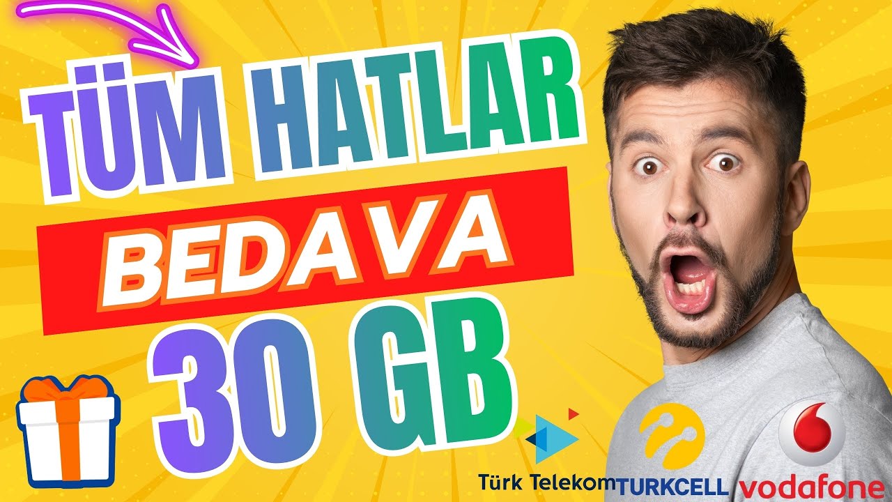 TÜM HATLARDA GEÇERLİ BEDAVA 30 GB İNTERNET 2026 ✅ Vodafone Turkcell ve Türk Telekom 