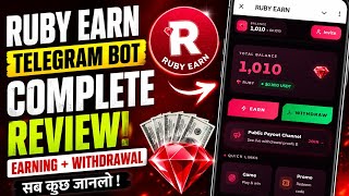 RUBY EARN Telegram Bot Review | How It Works & Withdrawal Test