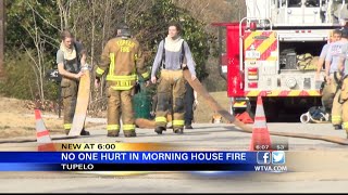 No one hurt in morning house fire in Tupelo