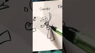 How to draw female stickman body tutorial(lovely cheerful elegant )💋 #art #shorts #viralvideo #viral