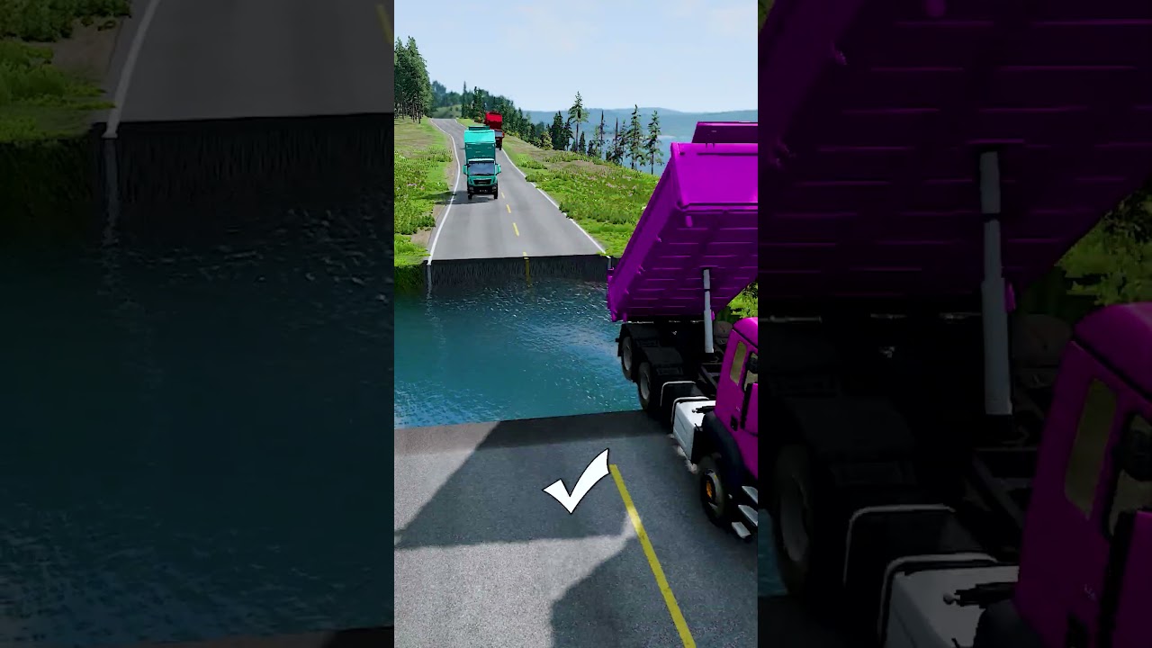 Dump truck vs massive water pit #13 | 