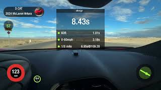 Mclaren Artura 1/4 mile Test 2