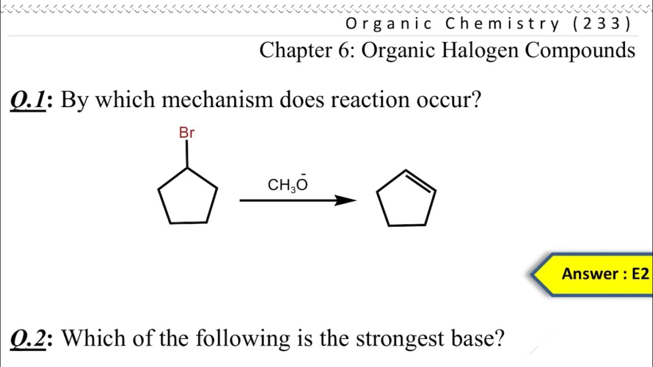 Organic chemistry, chapter 6, question