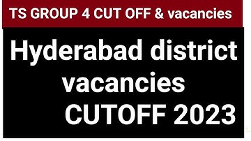TS GROUP 4 CUT OFF HYDERABAD DISTRICT #group4 #cutoff #tspsc #hyderabad #key #certification