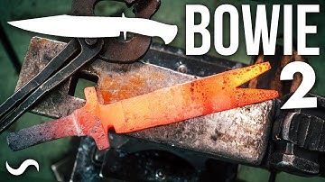 MAKING A BOWIE KNIFE WITH TWIST DAMASCUS!!! Part 2