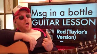 How To Play Message In A Bottle - Taylor Swift guitar tutorial (Beginner Lesson!)