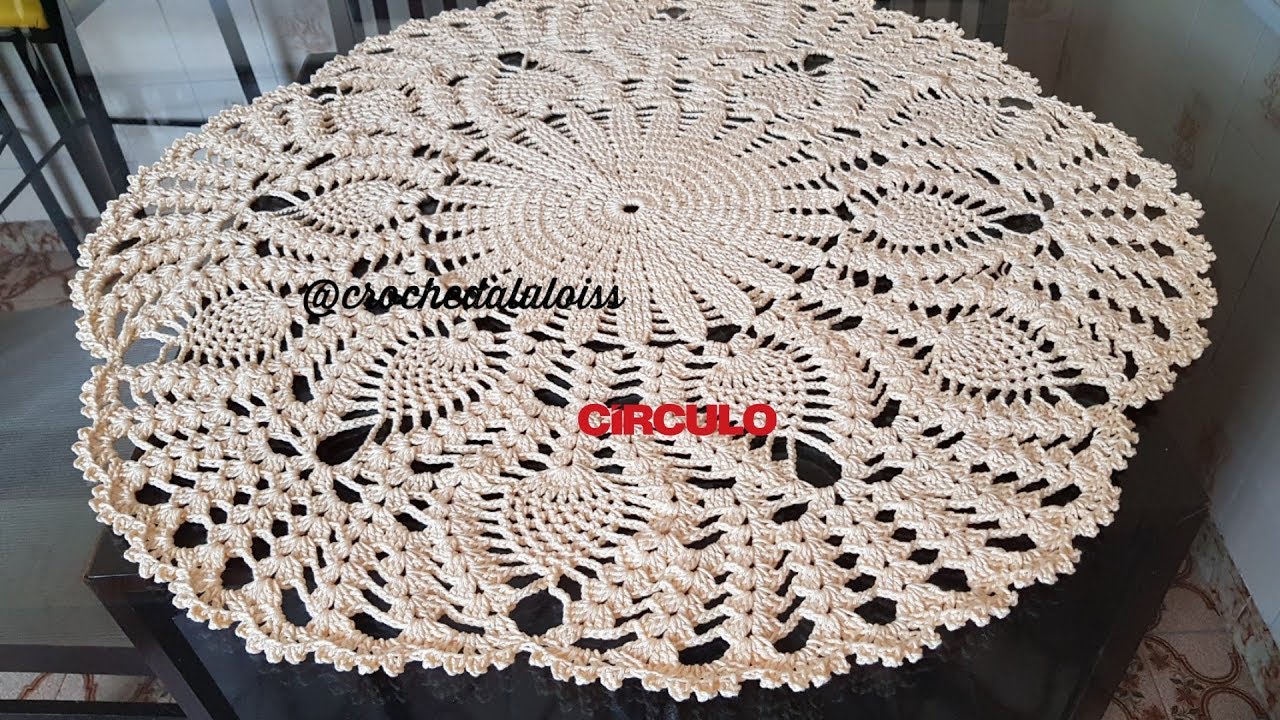Centro de mesa em crochê com ponto abacaxi - Parte 1