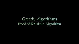 Celebrity Greedy Algorithms: Proof of Correctness for Kruskal’s Algorithm Net Worth