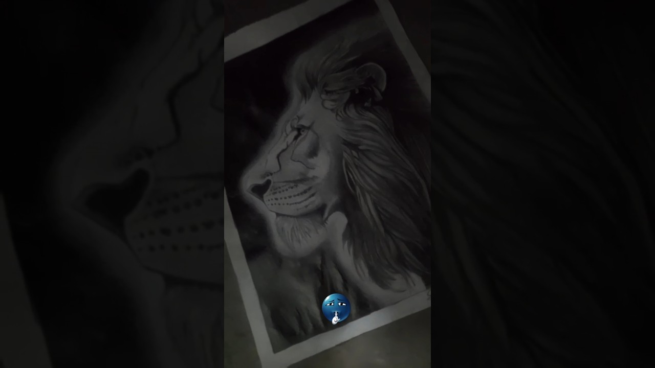 ​"The King’s Aura: Realistic Lion Sketch x Epic Edit 🦁✨"