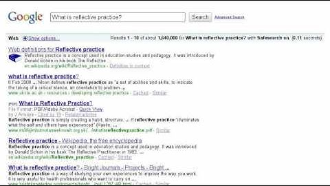 An introduction to Reflective Practice through Google