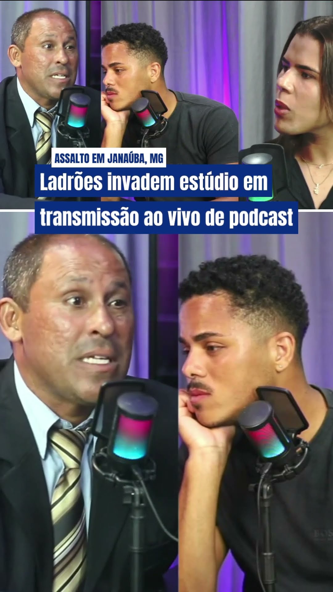 Bandidos armados invadem estúdio durante transmissão ao vivo de podcast #shorts