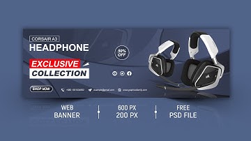 How To Design Website Banner  - Adobe Photoshop Tutorial