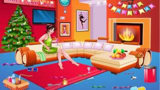 Barbie's  New Year Party Cleaning - Games For Girls screenshot 1