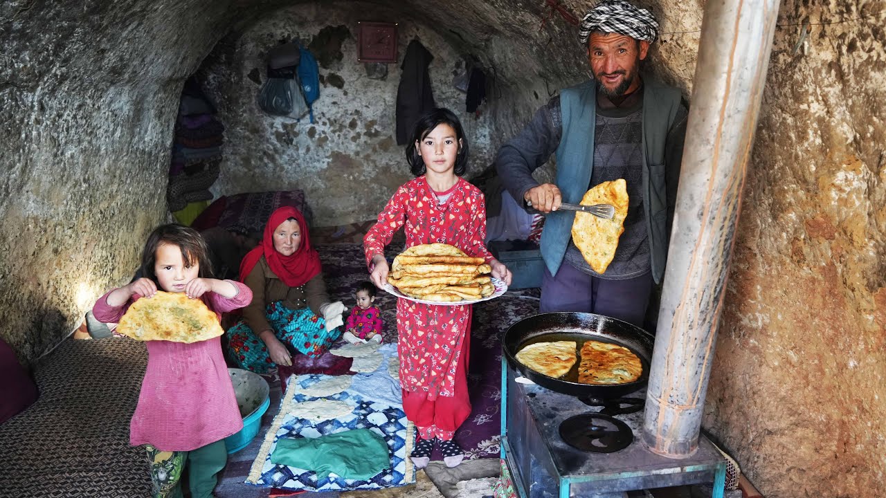 Surviving Spring Snow: Cooking in the Coldest Village of Afghanistan inside a Mountain Cave