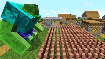 Minecraft Battle: NOOB vs PRO: ZOMBIE MUTANT VS 10000 VILLAGERS IN VILLAGE CHALLENGE / Animation