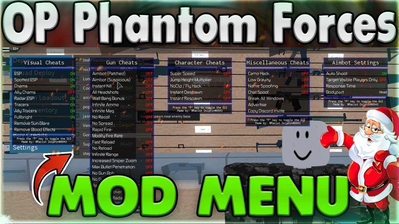 Updated Phantom Forces Mod Menu Working 30 Dec 18 Youtube - mod menu for phantom forces roblox 2019