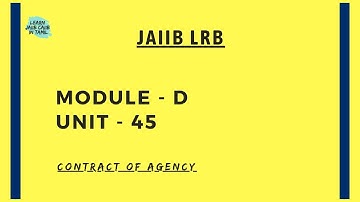 JAIIB LEGAL & REGULATORY ASPECTS OF BANKING MODULE - D UNIT – 45 IN TAMIL @learninsideout
