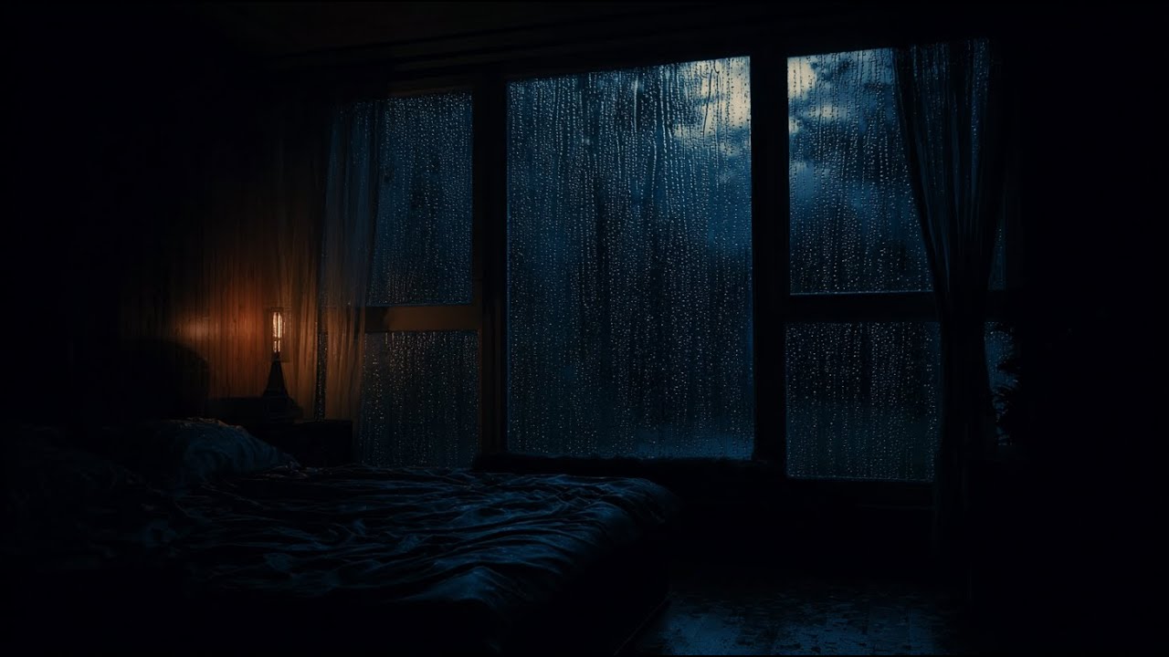 🌧 Cozy Rainy Night in Wooden Cabin | Relaxing Rain Sounds on Window for ...