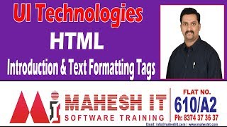 Ui TechnologiesTutorials |   Introduction to HTML & Text Formatting Tags  | by Harsha sir