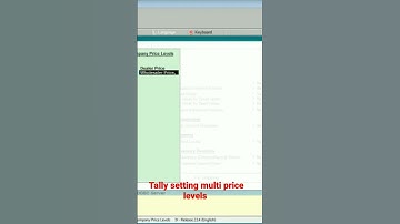 Tally -- Setting Multi price levels in tally